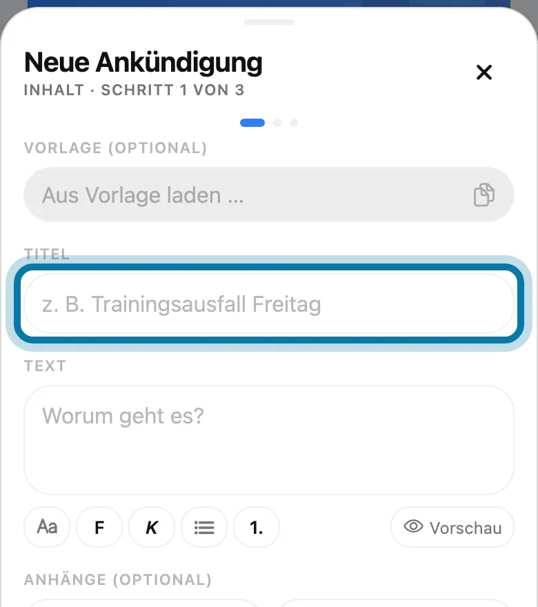 Gib einen Titel ein.