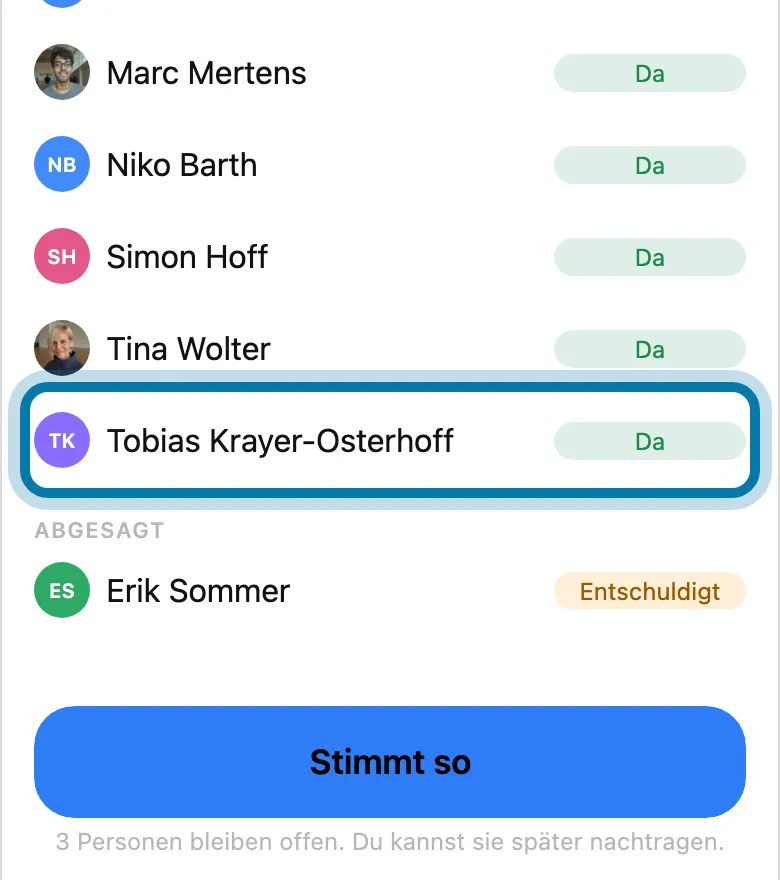 Tippe an, wer anders war, etwa aus Da wird Fehlt.