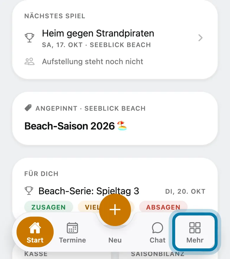 Tippe unten auf Mehr.