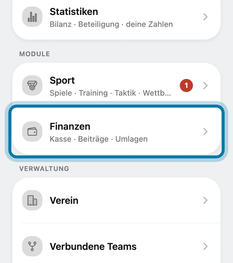 Tippe auf Finanzen.