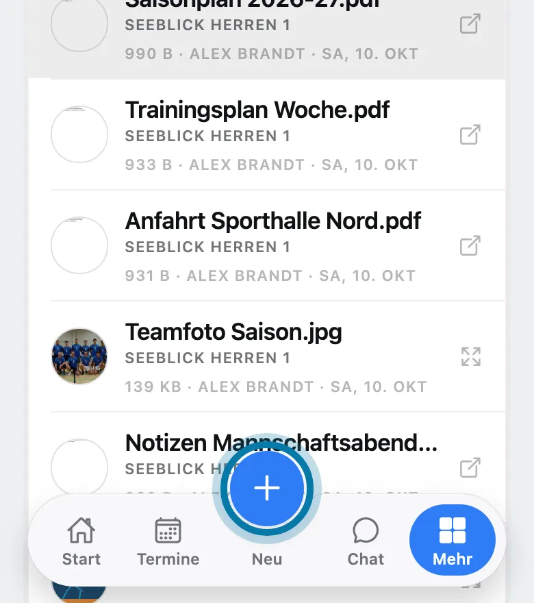 Tippe auf das Plus.