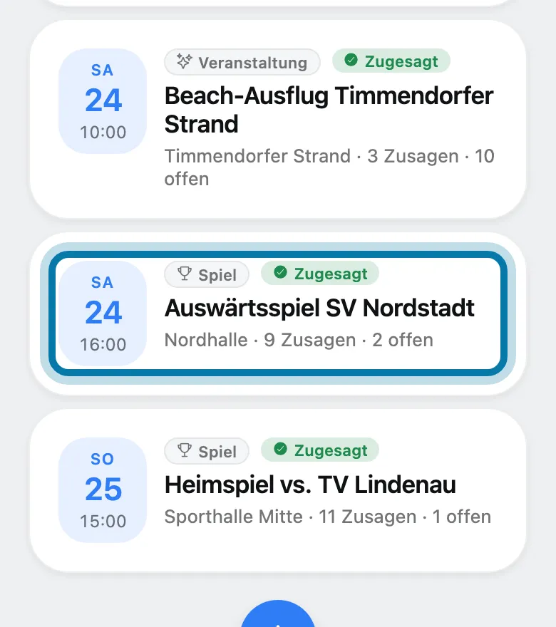 Tippe auf den Termin, zu dem ihr fahrt.