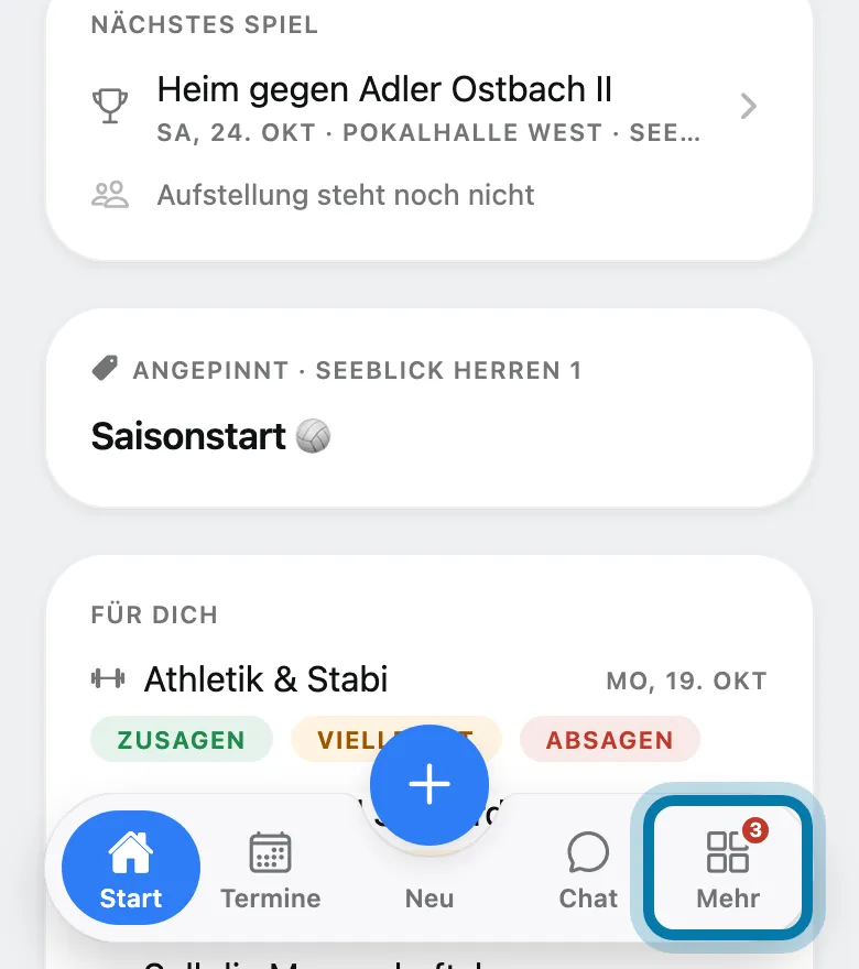 Tippe unten auf Mehr.