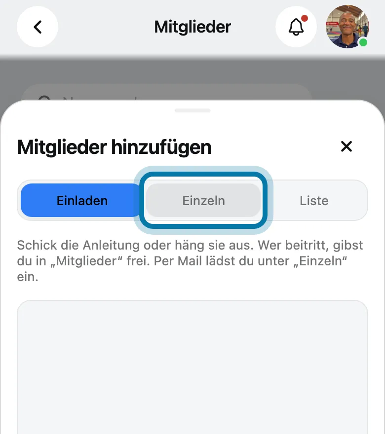 Wähle oben Einzeln, trag den Namen ein und tippe auf Anlegen.