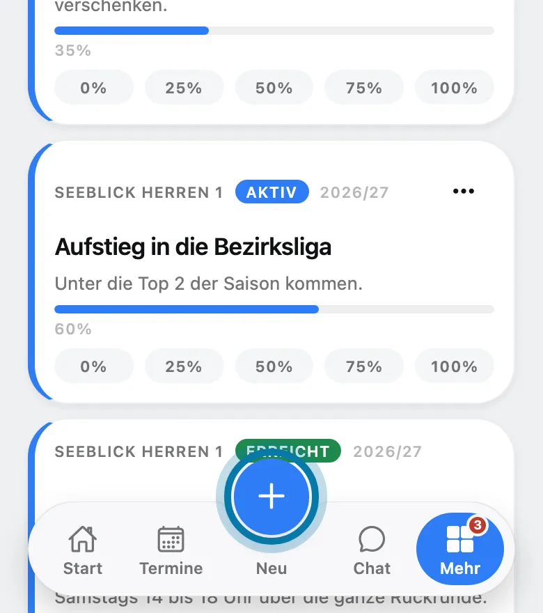 Tippe auf das Plus.