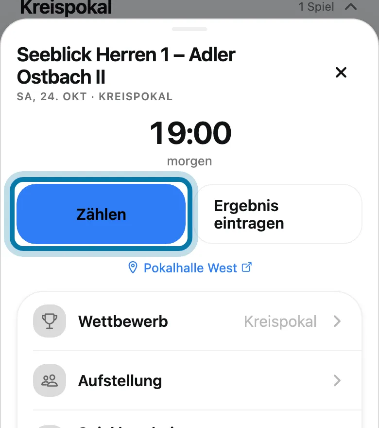 Tippe auf Zählen.