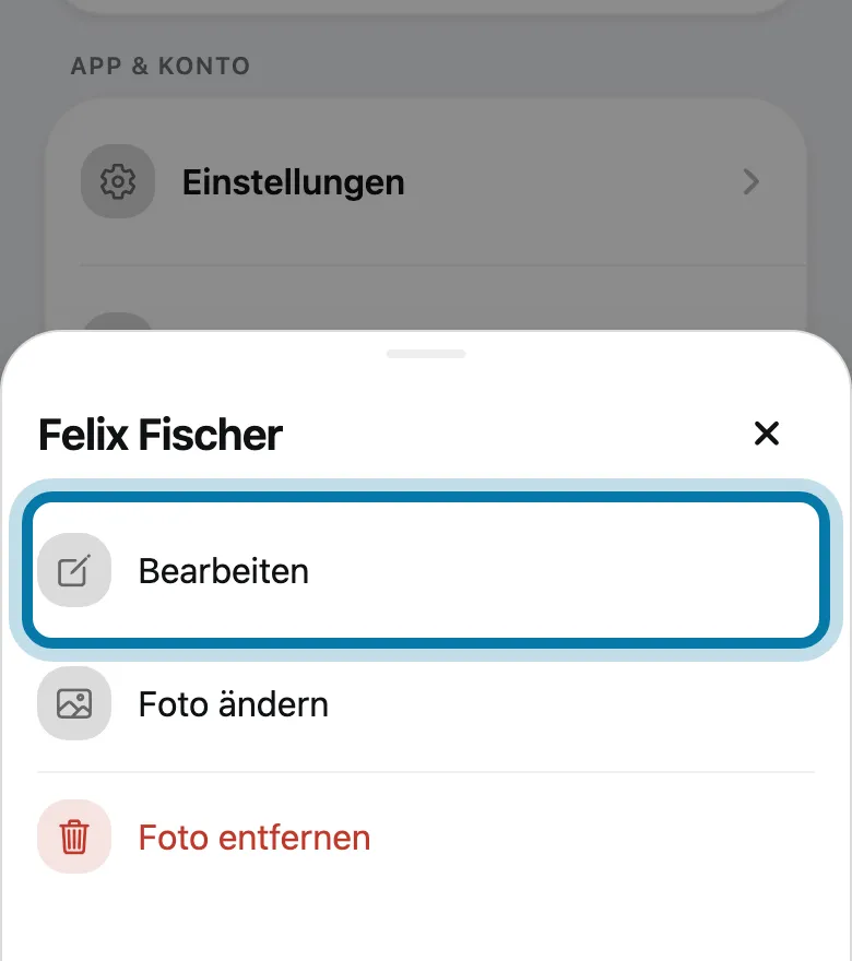 Tippe auf Bearbeiten.