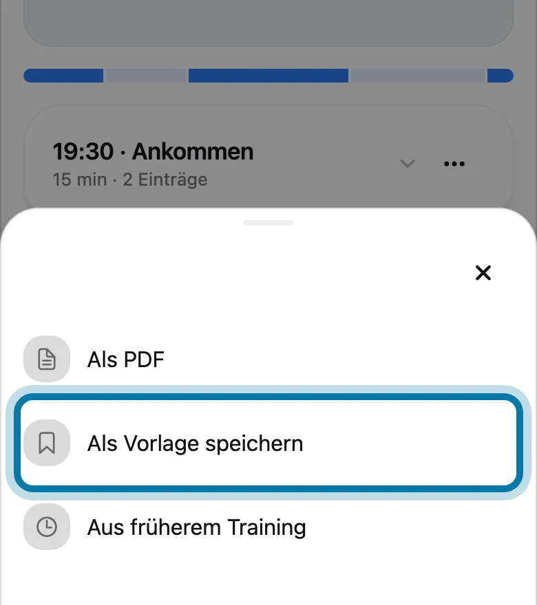 Tippe auf Als Vorlage speichern und gib ihr einen Namen.