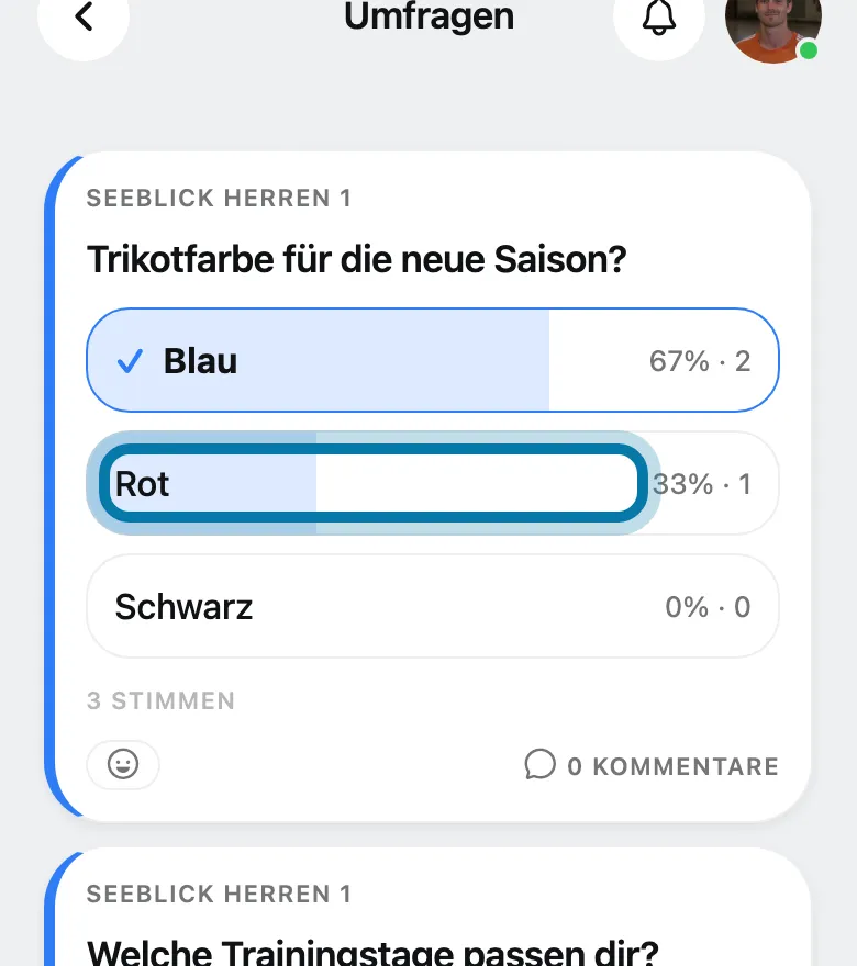 Tippe auf die Antwort, die für dich passt.