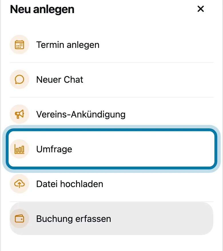 Tippe auf Umfrage.
